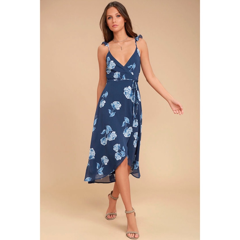 Lulus Floral Wrap Dress